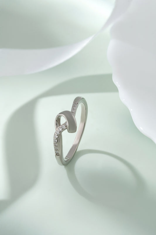 925 Sterling Silver Ring for Women American Diamond CZ Loop Infinity Band Gift