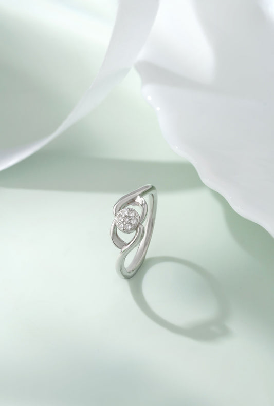 925 Sterling Silver American Diamond Promise Ring for Women