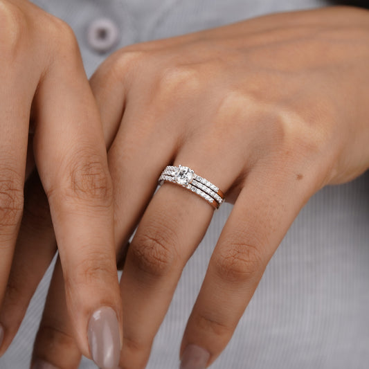 Diamond Ring Set – 3-Piece Stackable Bridal Set