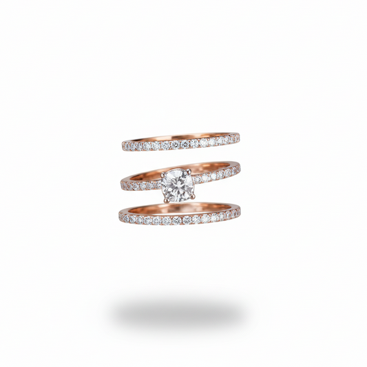 Diamond Ring Set – 3-Piece Stackable Bridal Set