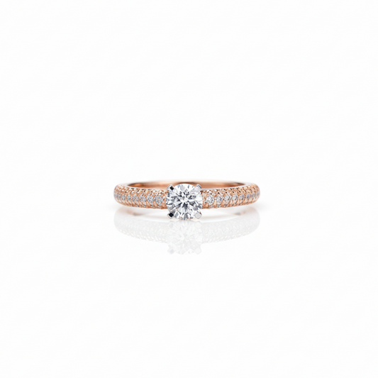 elegant solitaire Moissanite diamond ring