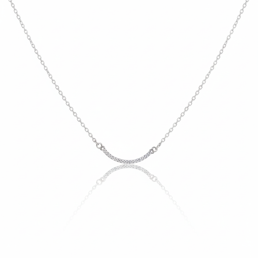 92.5 Sterling Silver Chain Necklace with Moissanite Diamond / Lab grown diamond - Minimalist Design