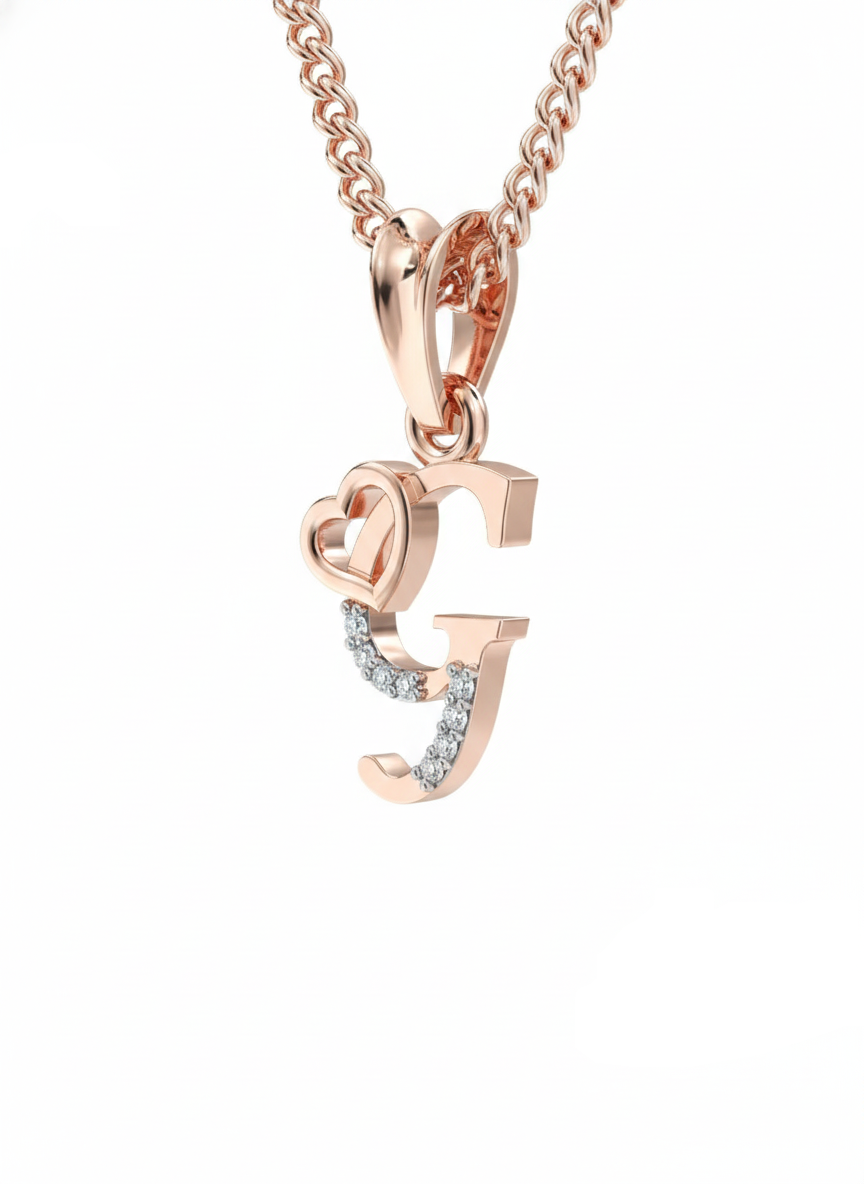 G Initial Alphabet Diamond Pendant - Diamond Jewellery
