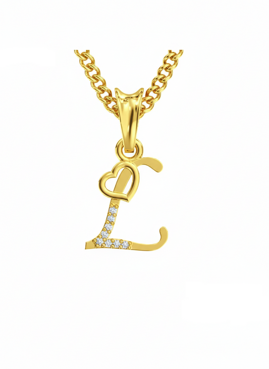 L Initial Alphabet Diamond Pendant - Diamond Jewellery