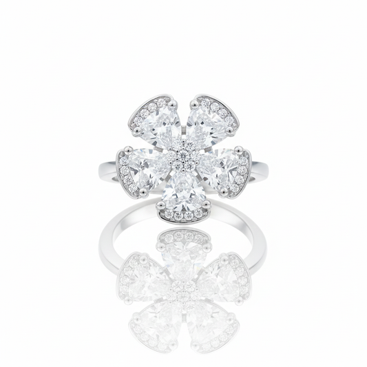 Women Ring 925 Sterling Silver CZ Bridal Cocktail Ring