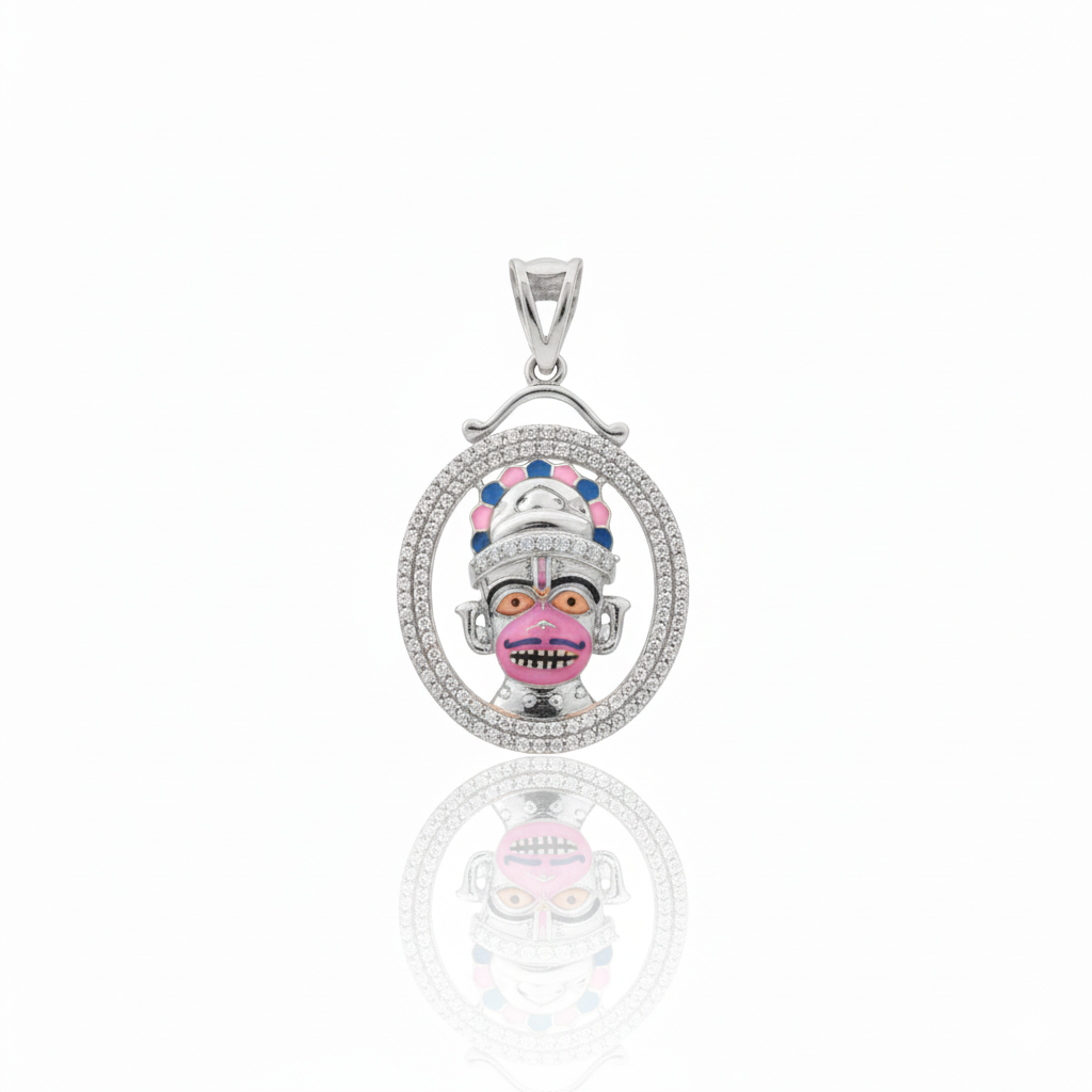 Traditional Gold-Toned Hanumanji Pendant with American Diamond