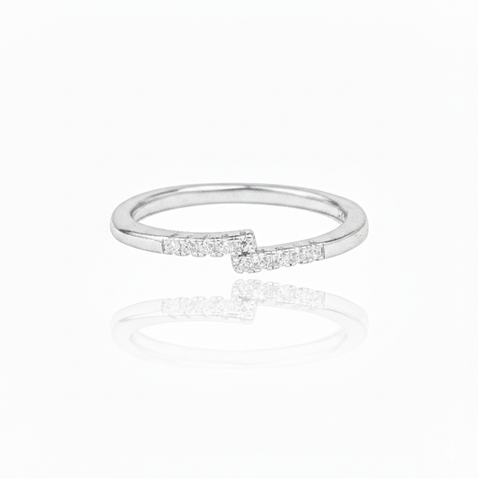 925 Sterling Silver Moissanite Diamond Band Ring