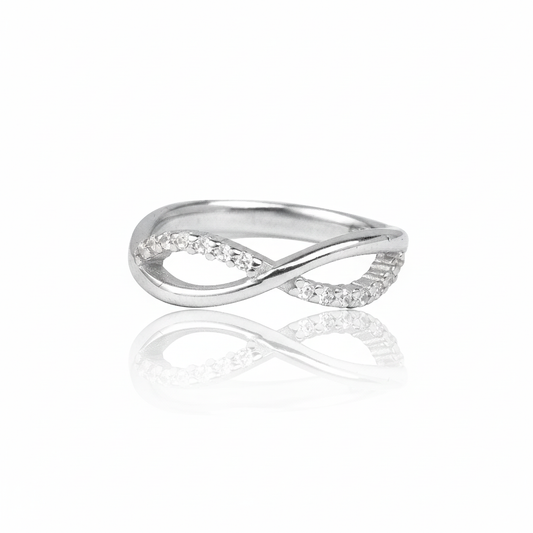 Silver Infinity Heart Ring