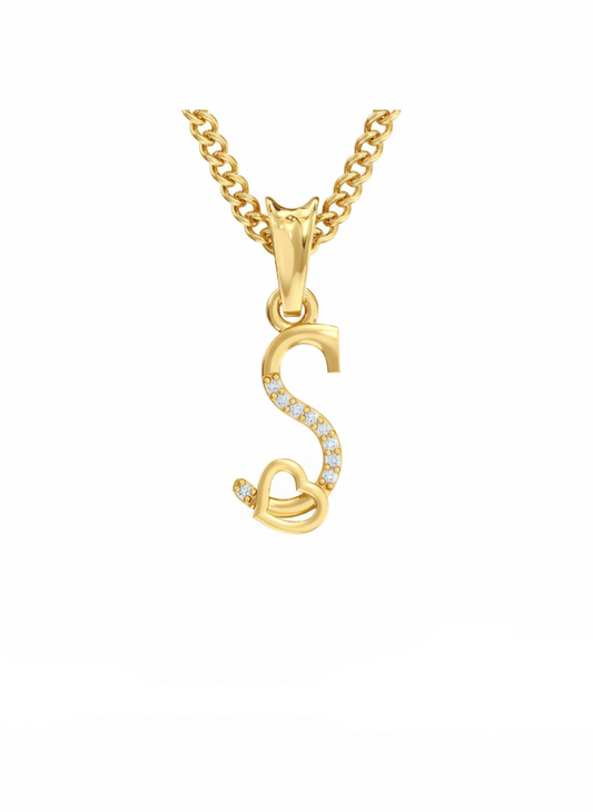S Initial Alphabet Diamond Pendant - Diamond Jewellery