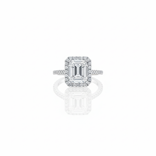 Moissanite Diamond Ring in 92.5 Sterling Silver