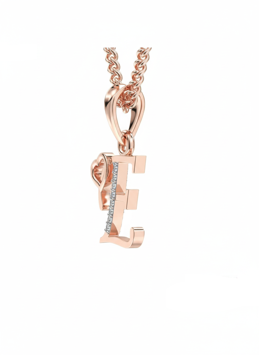 E Initial Alphabet Diamond Pendant - Diamond Jewellery