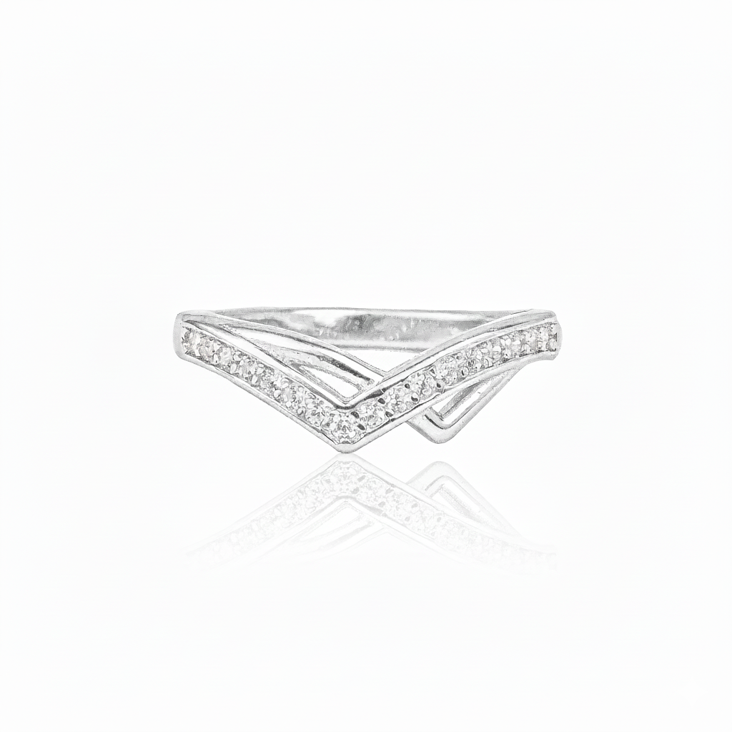 Synergy Trading 925 Sterling Silver Chevron Bead Band Ring – Trendy Fashion – Sizes 5-10, Gift Box