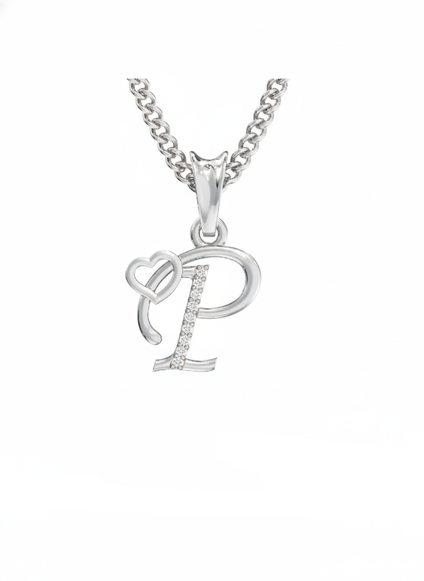 P Initial Alphabet Diamond Pendant - Diamond Jewellery
