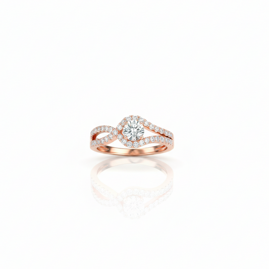 elegant solitaire Moissanite diamond ring