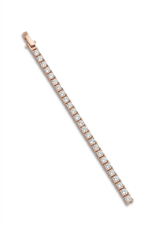 Elegant Lab-Grown Diamond Tennis Bracelet – Timeless Sparkle in Rose Gold