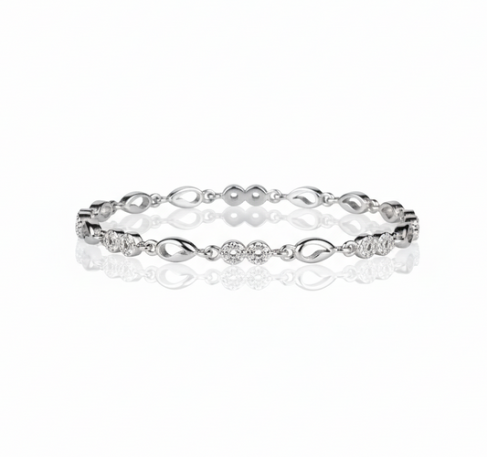 Moissanite Diamond Infinity Bracelet – 925 Sterling Silver