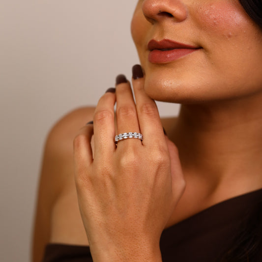 Eternity Band Ring 925 Sterling Silver Wedding Stack Ring