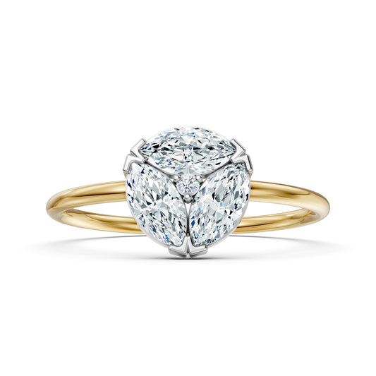 9K Solid Gold Marquise Cut Moissanite Diamond Ring Women Engagement Promise Ring Fine Jewelry Gift