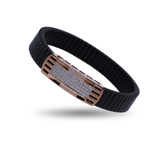 Stylish Gold Men's Bracelet with American Diamonds