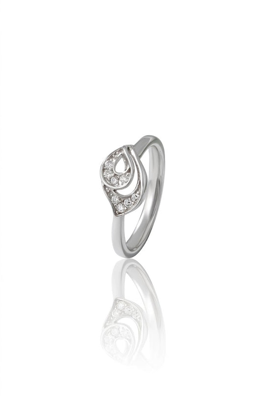 925 Sterling Silver Intertwined Teardrop Ring for Women