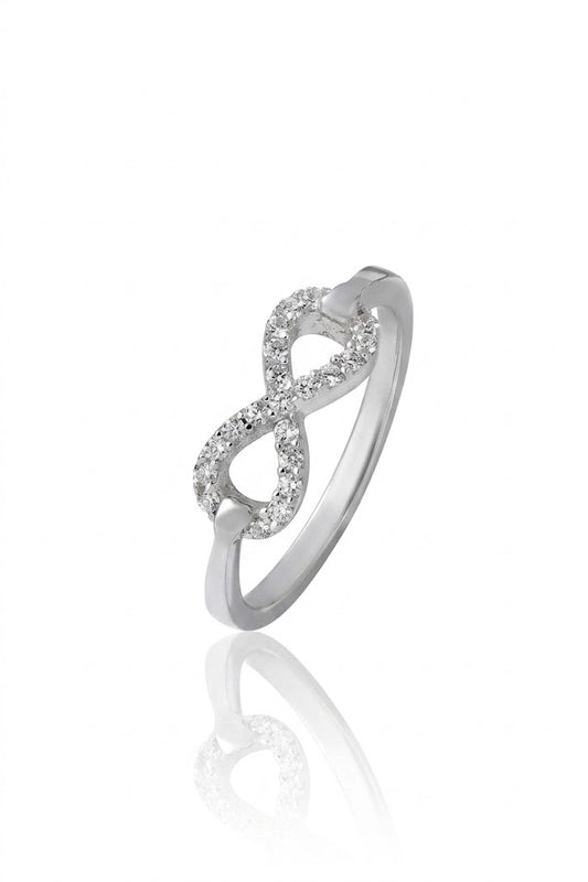 925 Sterling Silver Infinity Ring Women American Diamond CZ Band Promise Gift New
