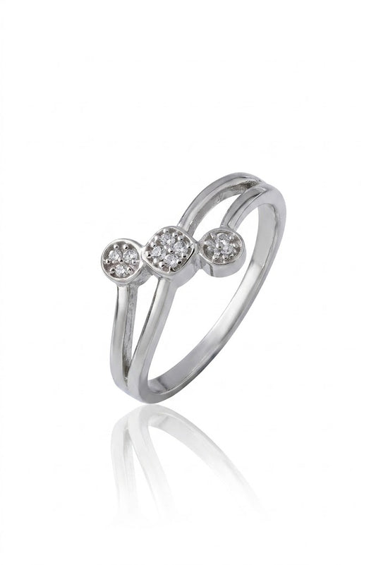 925 Sterling Silver Women Ring American Diamond Cubic Zirconia Statement Band Jewelry
