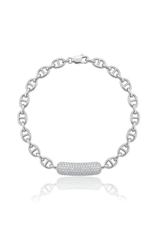 925 Sterling Silver Bracelet for Women American Diamond CZ Link Chain Gift Boxed