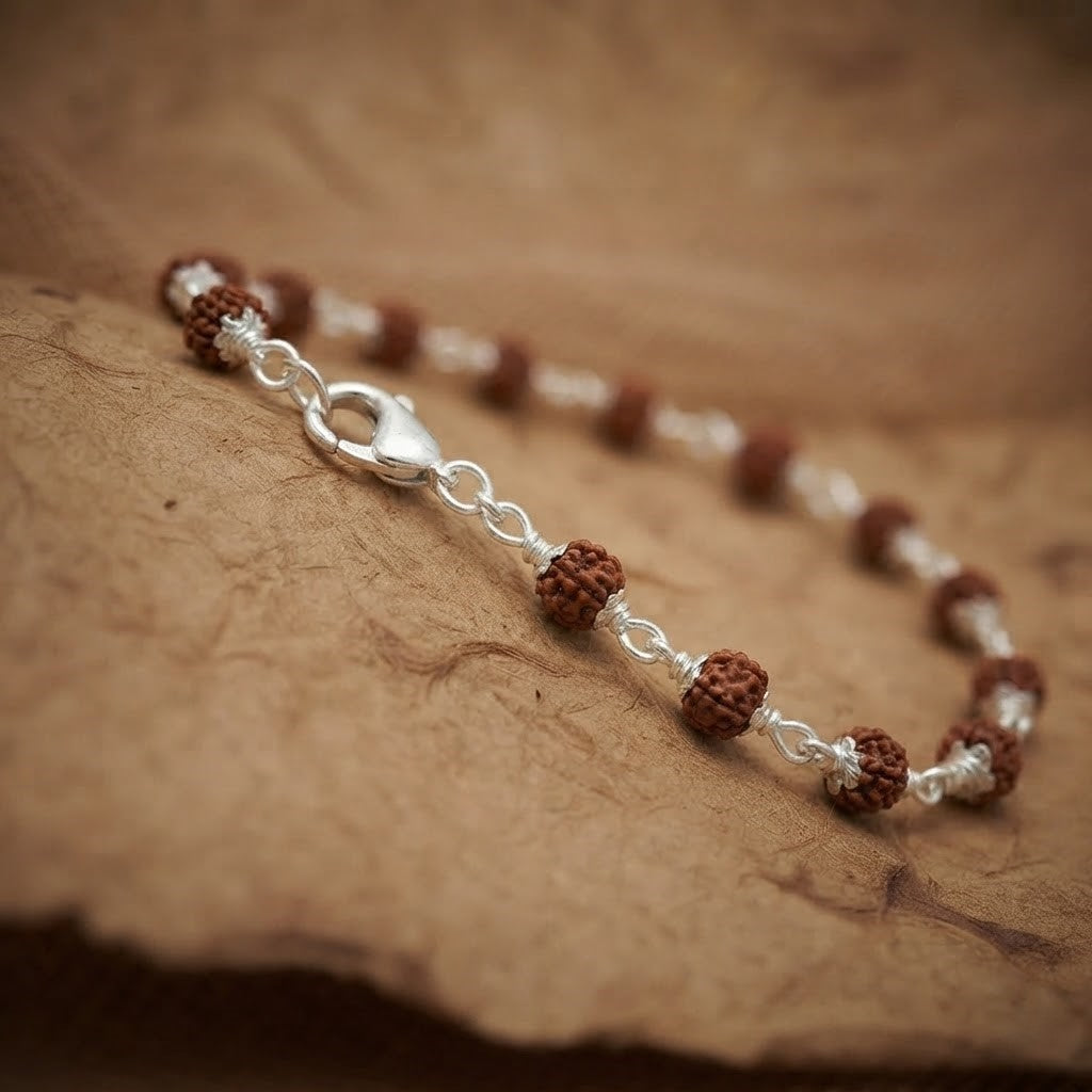 925 Silver Rudraksha Bracelet & Rakhi