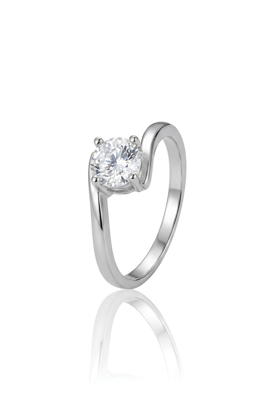 925 Sterling Silver Ring for Women American Diamond Minimalist Engagement Band