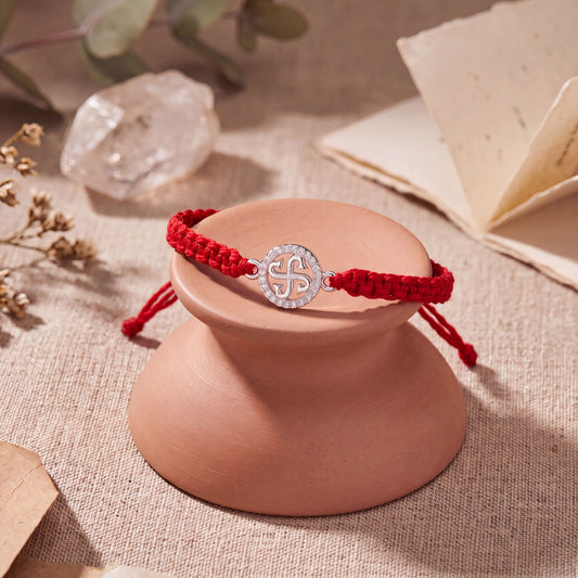 Silver Swastik Rakhi for Brother