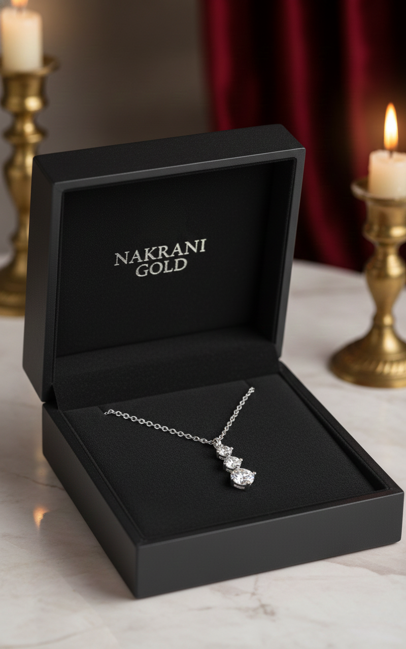 92.5 Sterling Silver Chain Necklace with Moissanite Diamond