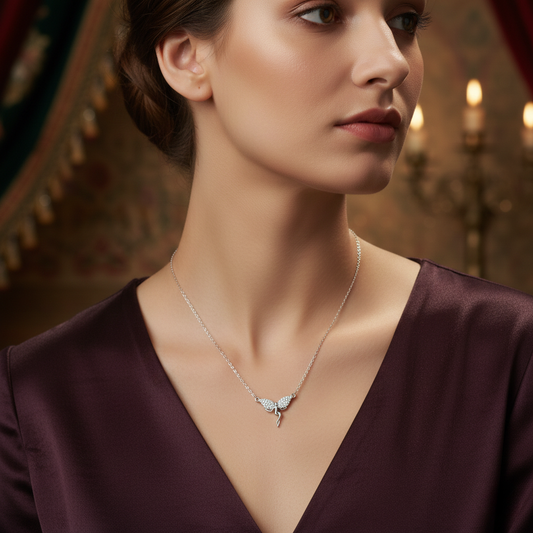 92.5 Sterling Silver Chain Necklace with Moissanite Diamond