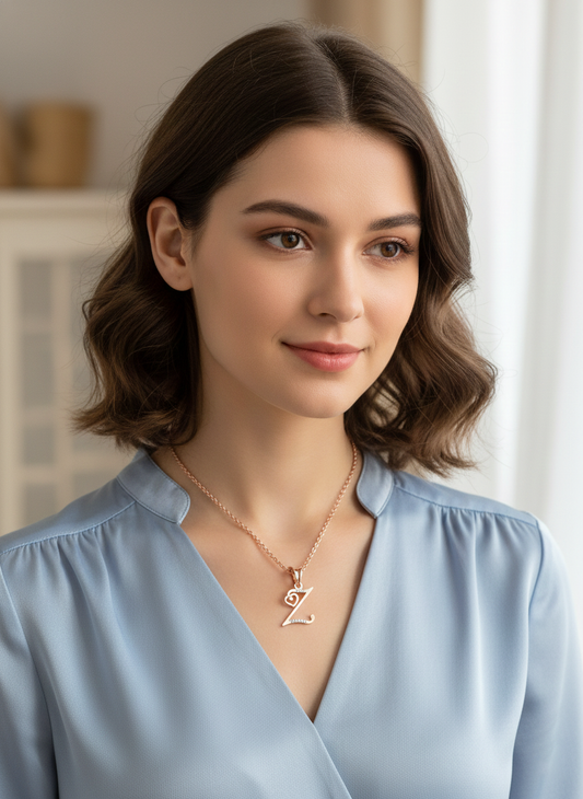 Z Initial Alphabet Diamond Pendant - Diamond Jewellery
