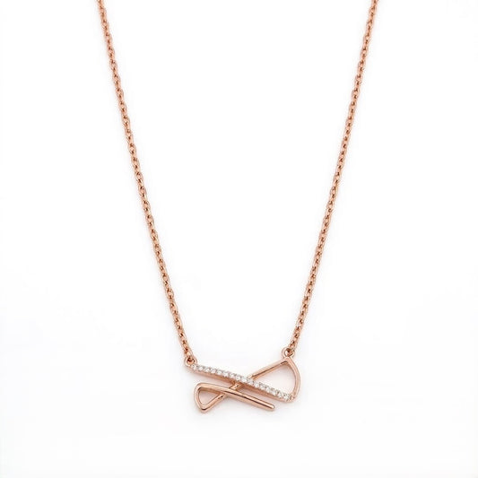 Elegant ROSE Gold Necklace with Diamonds