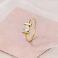 9KT Yellow Gold Round Moissanite Solitaire Ring Bezel Set Handmade Nakrani Gold