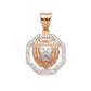 Mens 14K Gold Two Tone Lion Head Pendant