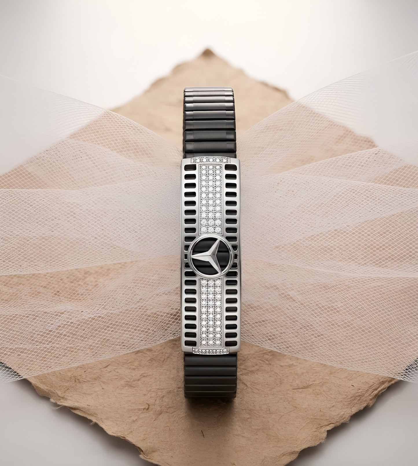 925 Sterling Silver Luxury Men's Designer Spring Band Bracelet