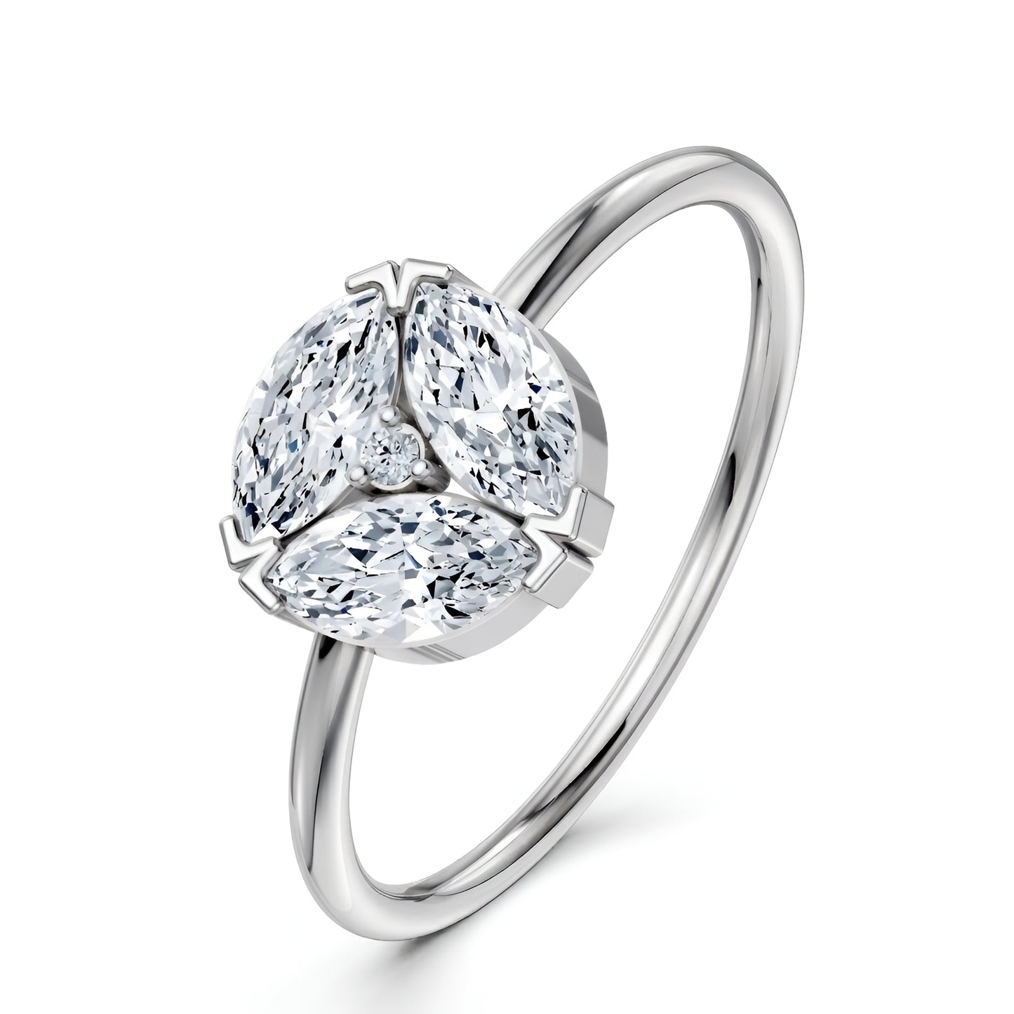 9K Solid Gold Marquise Cut Moissanite Diamond Ring Women Engagement Promise Ring Fine Jewelry Gift