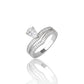 925 Sterling Silver Pear Cut Diamond Ring Set for Women American Diamond V Band
