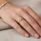 Dainty Moissanite Infinity Ring 9KT Yellow Gold Minimalist Promise Band Gift