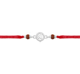 Elegant Shree Broach Silver Rudraksha Rakhi for Brother