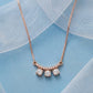 14K Rose Gold Lab Grown Diamond 3-Stone Pendant Necklace