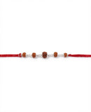 Traditional Rudraksha Silver Bead Spiritual Rakhi for Brother