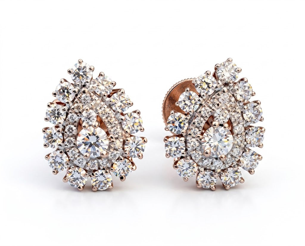 Stunning Teardrop Earrings with Lab-Grown Diamonds