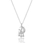 Crescent Moon American Diamond Pendant Necklace in 925 Silver