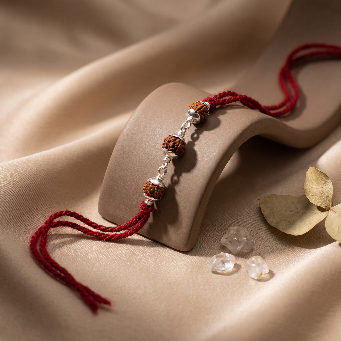 Premium Silver Rudraksha Rakhi