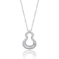 Silver Wulu Gourd Pendant Chain / Baguette American Diamonds