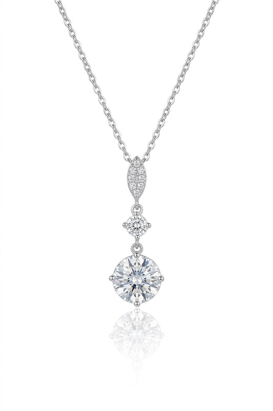 Silver Chain Pendant for Women American Diamond Three Stone Chain