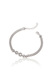 925 Sterling Silver Adjustable Bracelet for Women American Diamond Cubic Zirconia Curb Chain