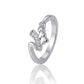 Stunning 925 Sterling Silver Heart Bypass Ring for Women